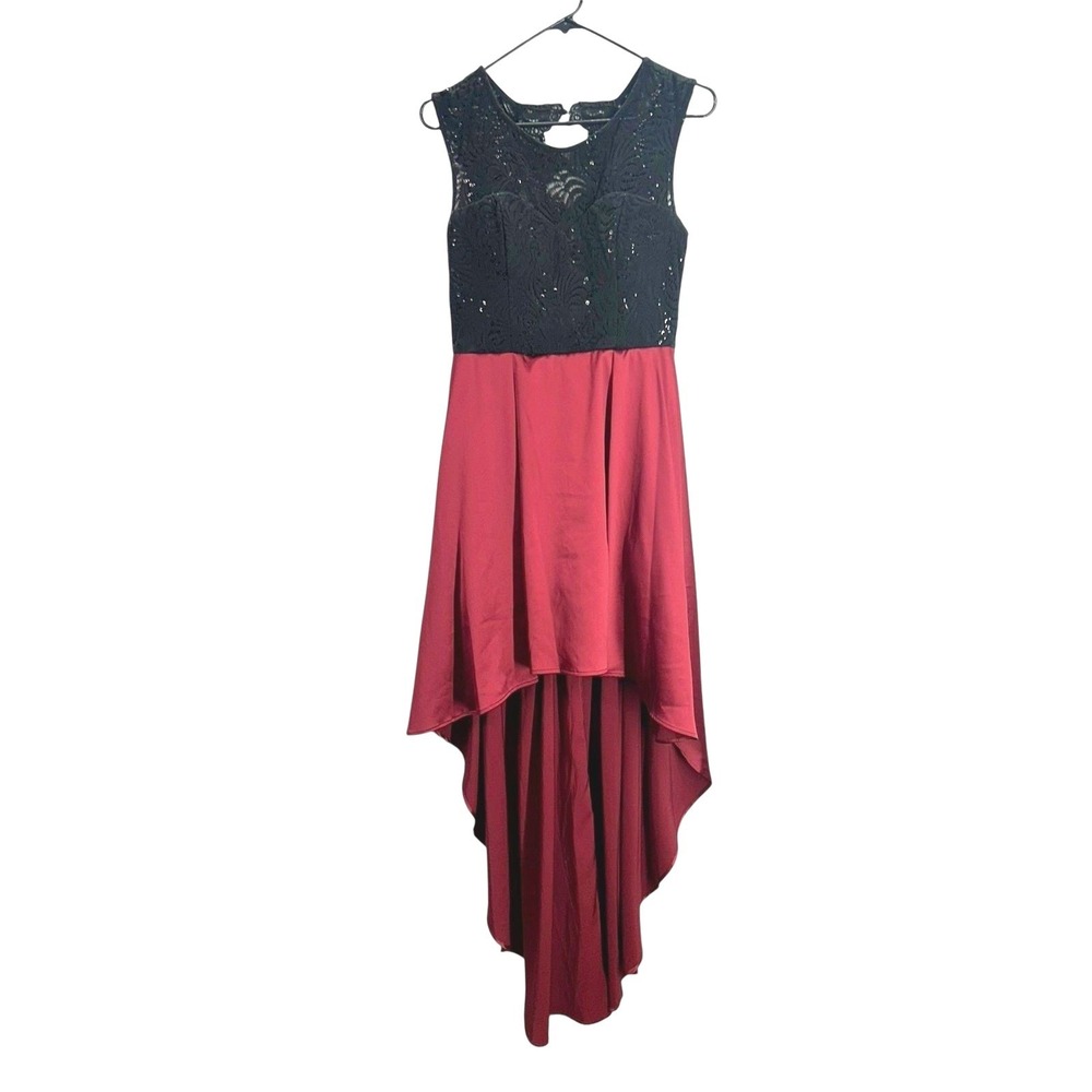 Goth Romantic High Low Prom Dress 9 Red Black Whimsigoth Vampire Y2K Formal